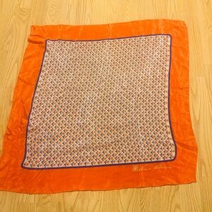 Anne Klein Orange and Blue Patterned Scarf
